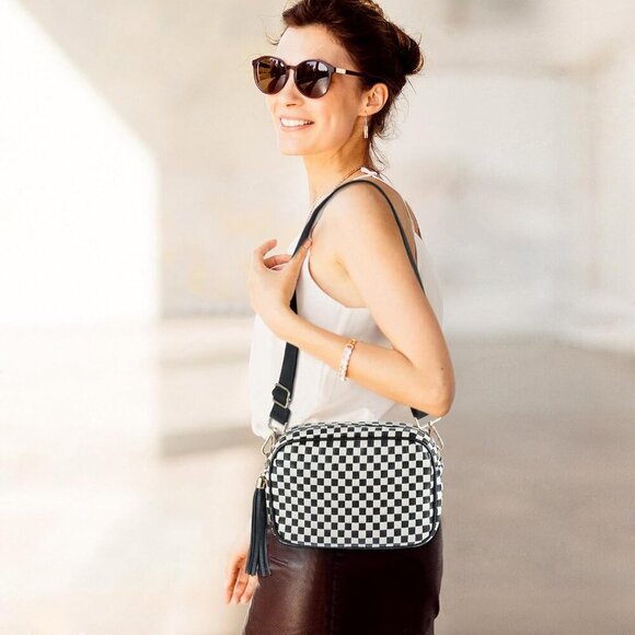 Woven Crossbody Bag Vegan Leather Small Summer Trendy Purse for Women - Picture 2 of 7